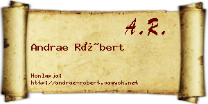 Andrae Róbert névjegykártya